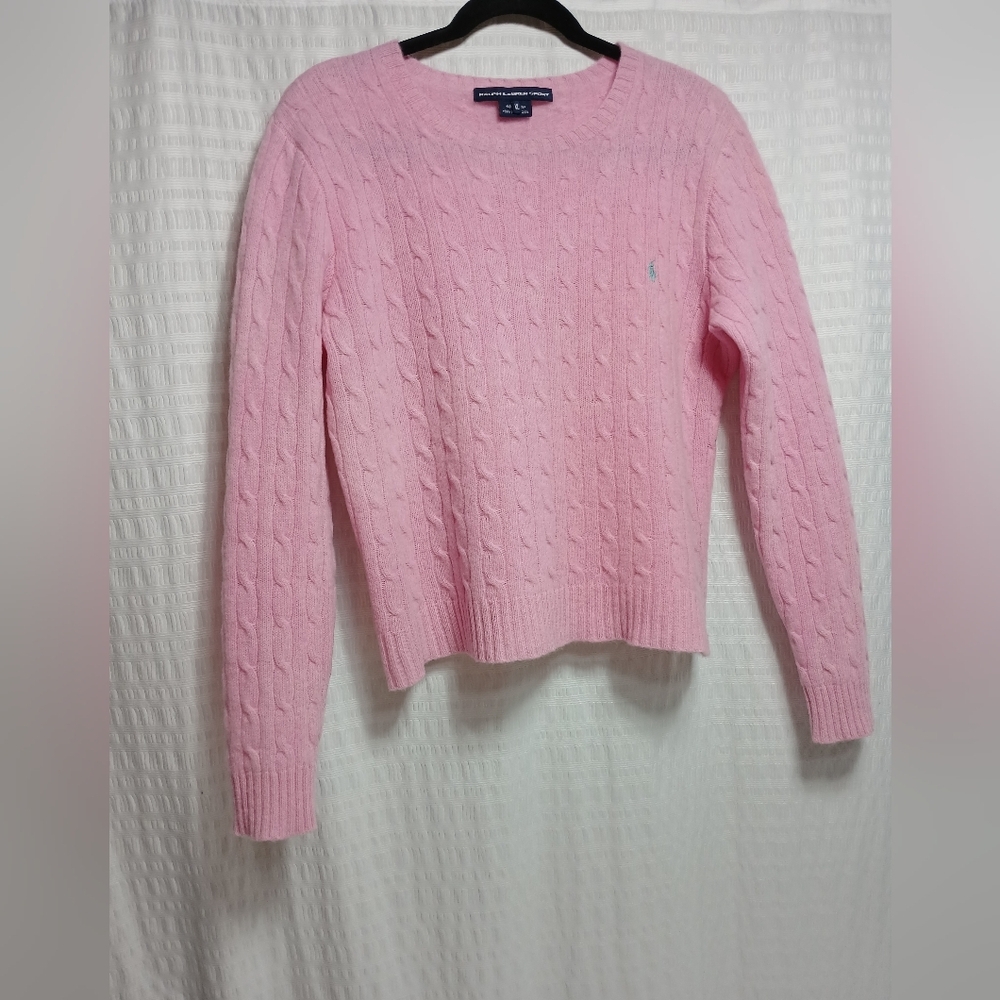 Vintage RARE  Ladies Ralph Lauren Sport 100% LAMBSWOOL Cableknit Sweater.  XL